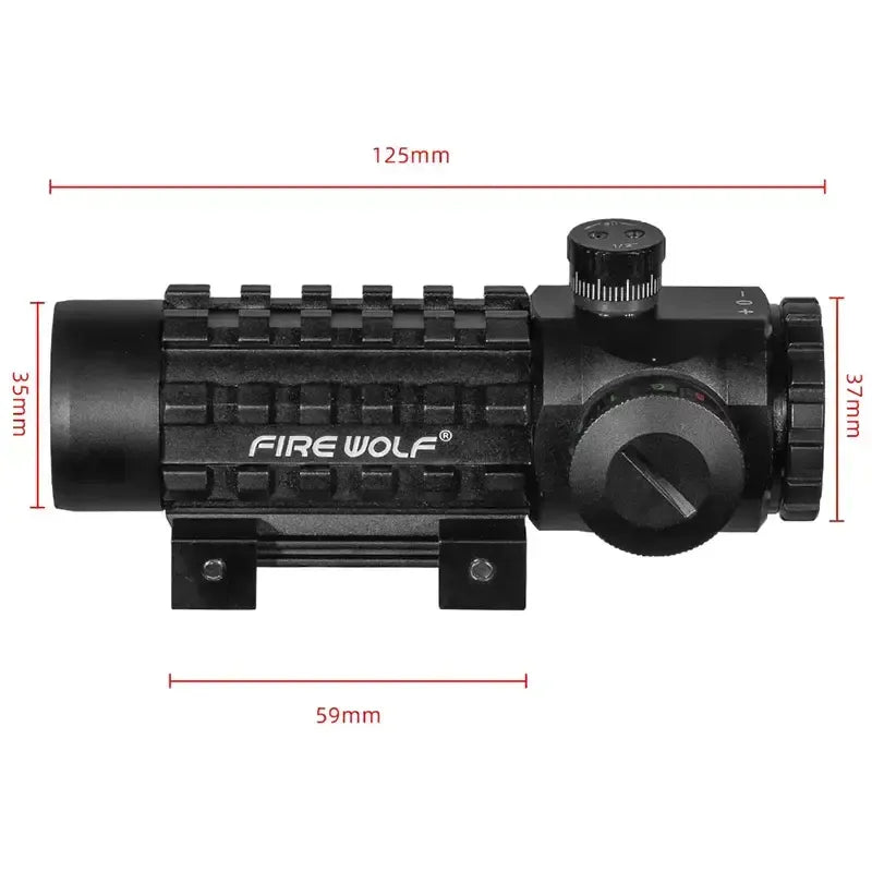 Fire Wolf 3X28 Green Red Dot Cross Sight Rifle Scope
