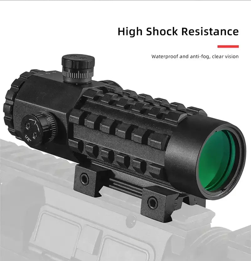 Fire Wolf 3X28 Green Red Dot Cross Sight Rifle Scope