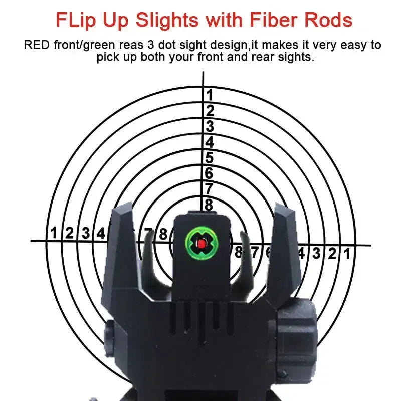 MGP CQB Armor Gen2 Flip Up Sights With Fiber Rods